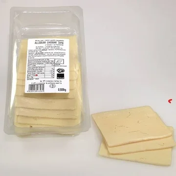 Fromage bio pâte dure Chedda  Jeune - tranche