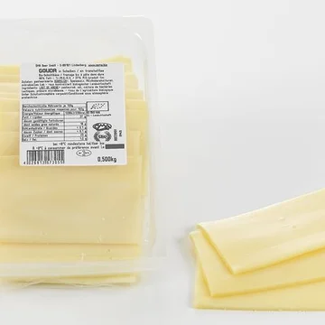 Fromage bio pâte mi-dure Gouda bio Biokreis tranche 